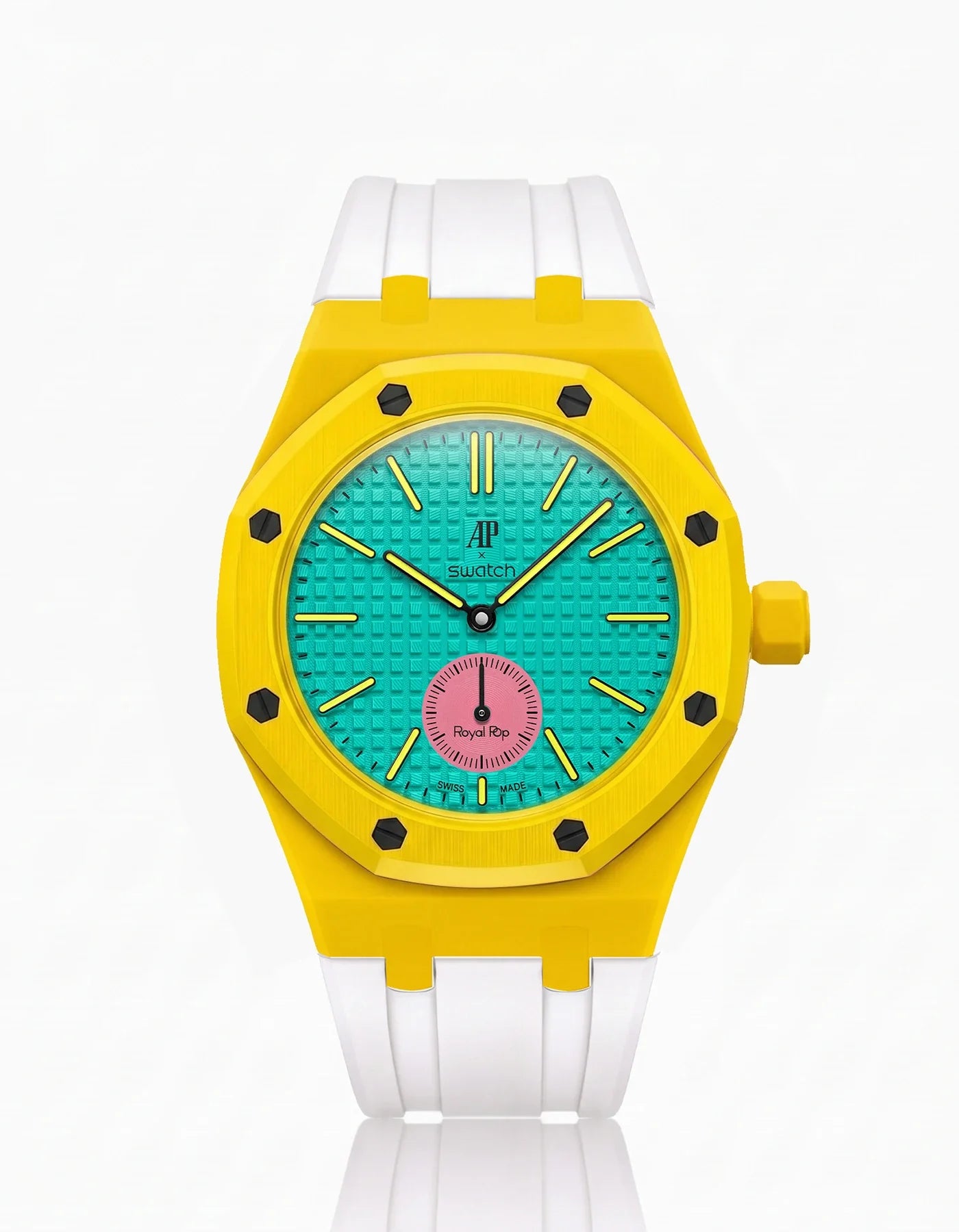 Rubber Strap & Case For AP x Swatch Royal Pop Otg Roz