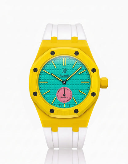 Rubber Strap & Case For AP x Swatch Royal Pop Otg Roz