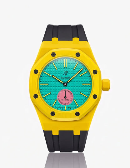 Rubber Strap & Case For AP x Swatch Royal Pop Otg Roz