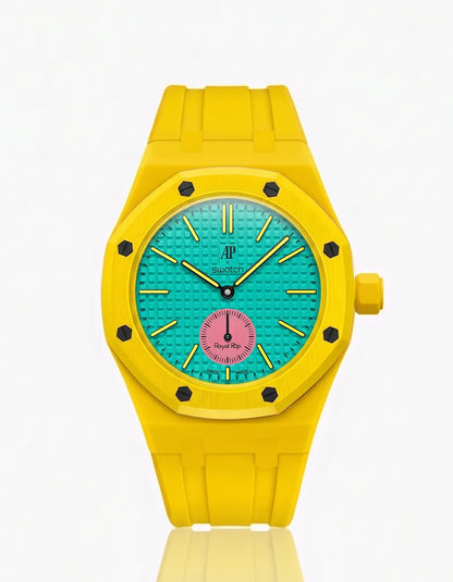 Rubber Strap & Case For AP x Swatch Royal Pop Otg Roz