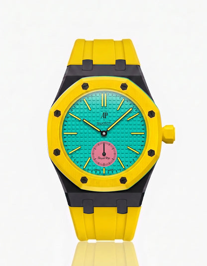Rubber Strap & Case For AP x Swatch Royal Pop Otg Roz