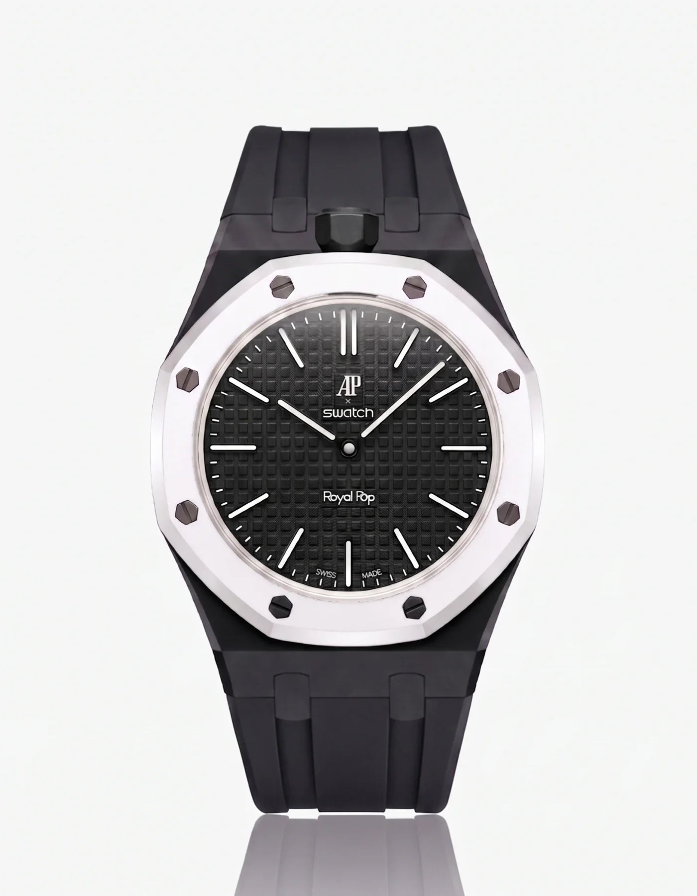 Rubber Strap & Case For AP x Swatch Royal Pop Ocho Negro
