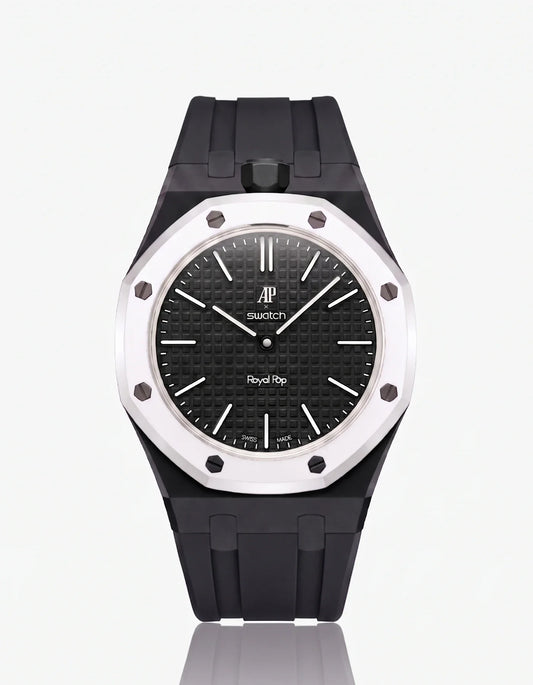 Rubber Strap & Case For AP x Swatch Royal Pop Ocho Negro