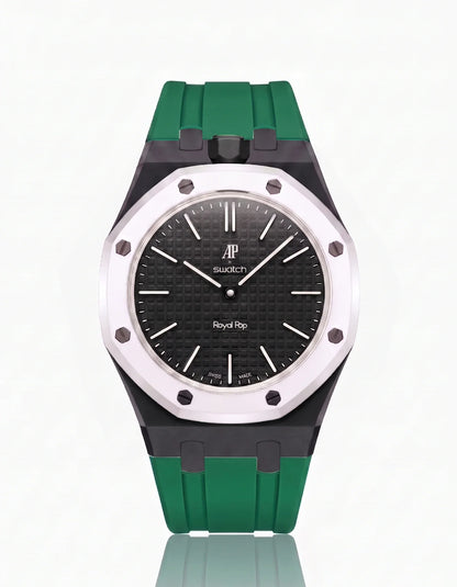 Rubber Strap & Case For AP x Swatch Royal Pop Ocho Negro