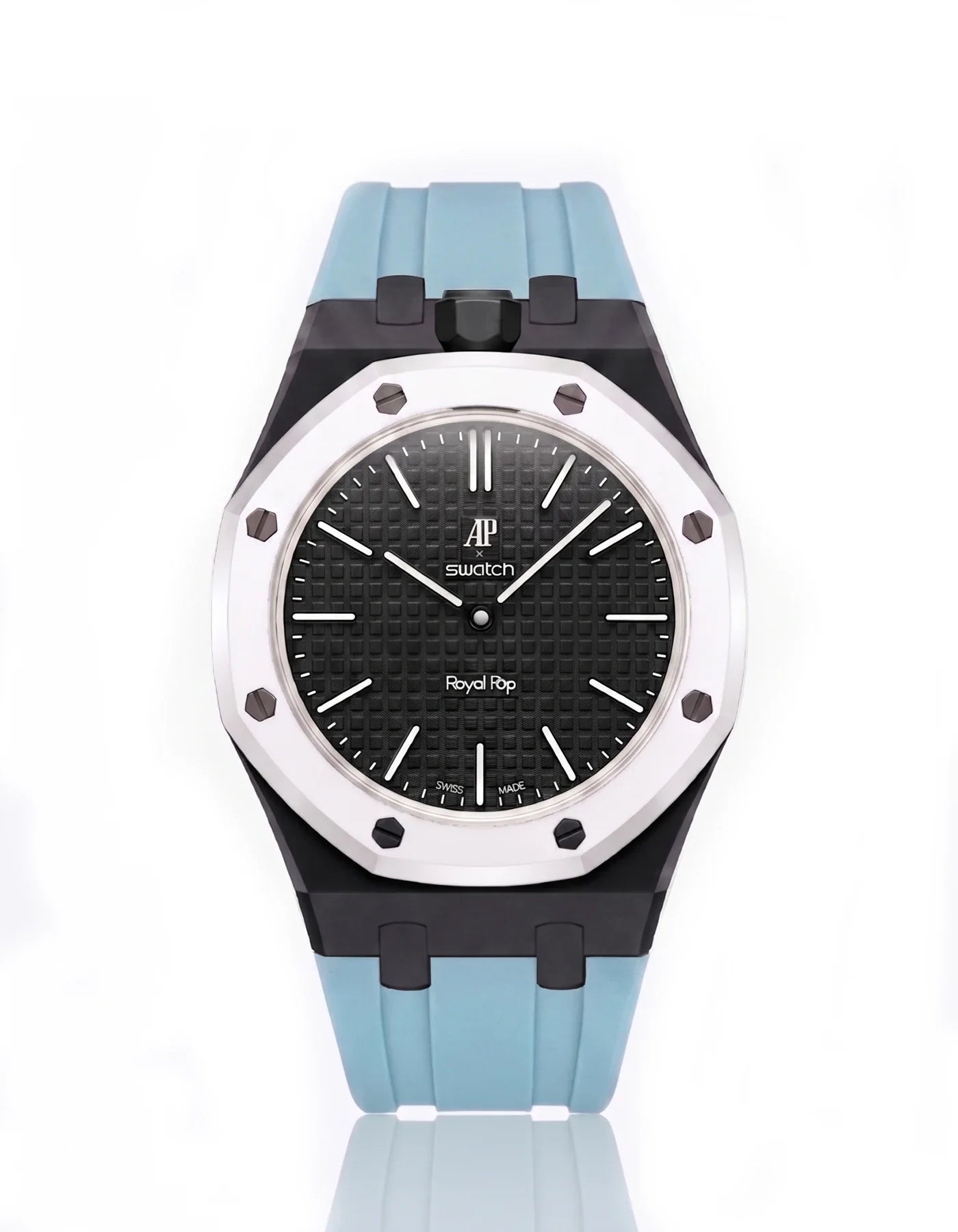 Rubber Strap & Case For AP x Swatch Royal Pop Ocho Negro