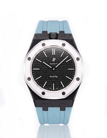 Rubber Strap & Case For AP x Swatch Royal Pop Ocho Negro