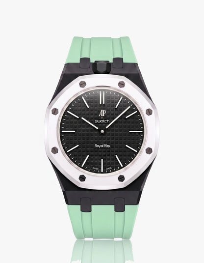 Rubber Strap & Case For AP x Swatch Royal Pop Ocho Negro