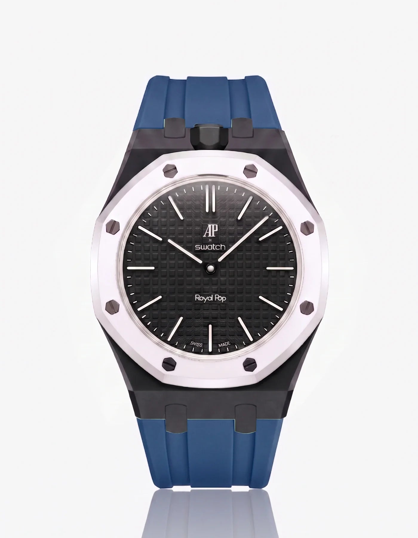 Rubber Strap & Case For AP x Swatch Royal Pop Ocho Negro