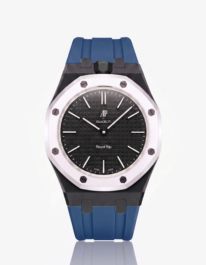 Rubber Strap & Case For AP x Swatch Royal Pop Ocho Negro