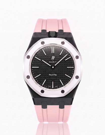 Rubber Strap & Case For AP x Swatch Royal Pop Ocho Negro