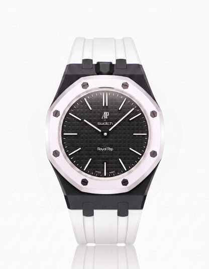 Rubber Strap & Case For AP x Swatch Royal Pop Ocho Negro