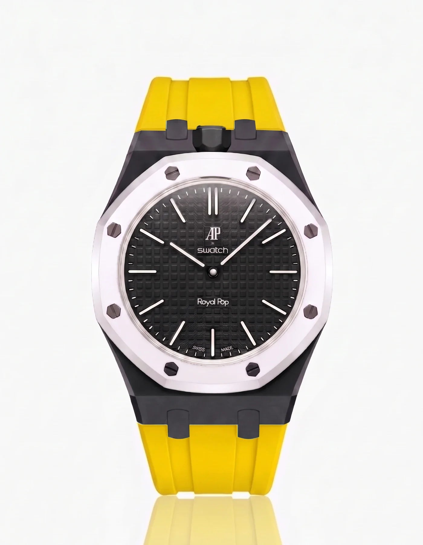 Rubber Strap & Case For AP x Swatch Royal Pop Ocho Negro