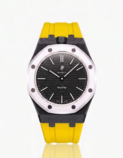 Rubber Strap & Case For AP x Swatch Royal Pop Ocho Negro