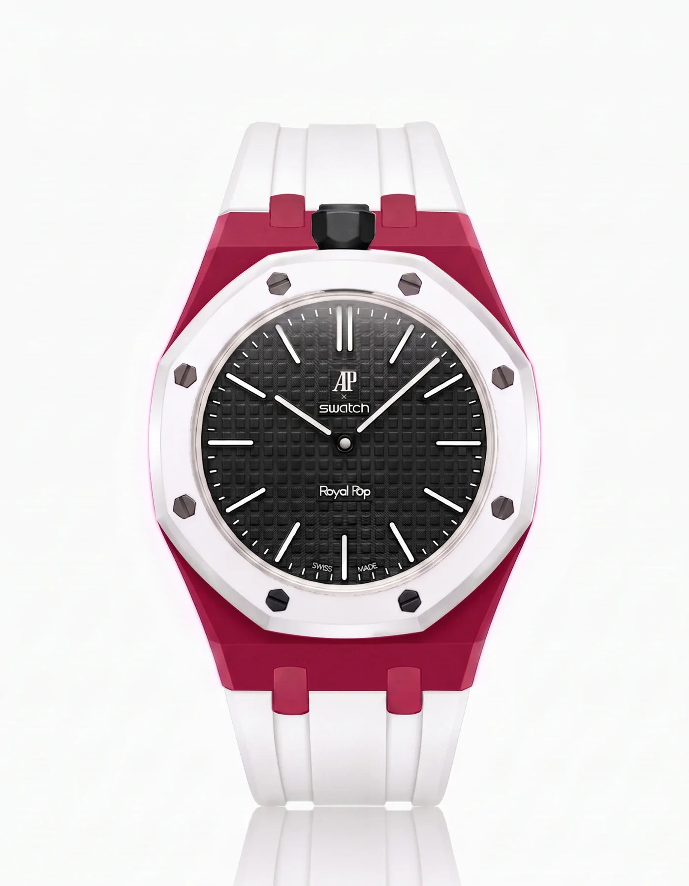 Rubber Strap & Case For AP x Swatch Royal Pop Ocho Negro