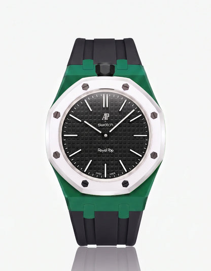 Rubber Strap & Case For AP x Swatch Royal Pop Ocho Negro