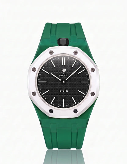 Rubber Strap & Case For AP x Swatch Royal Pop Ocho Negro