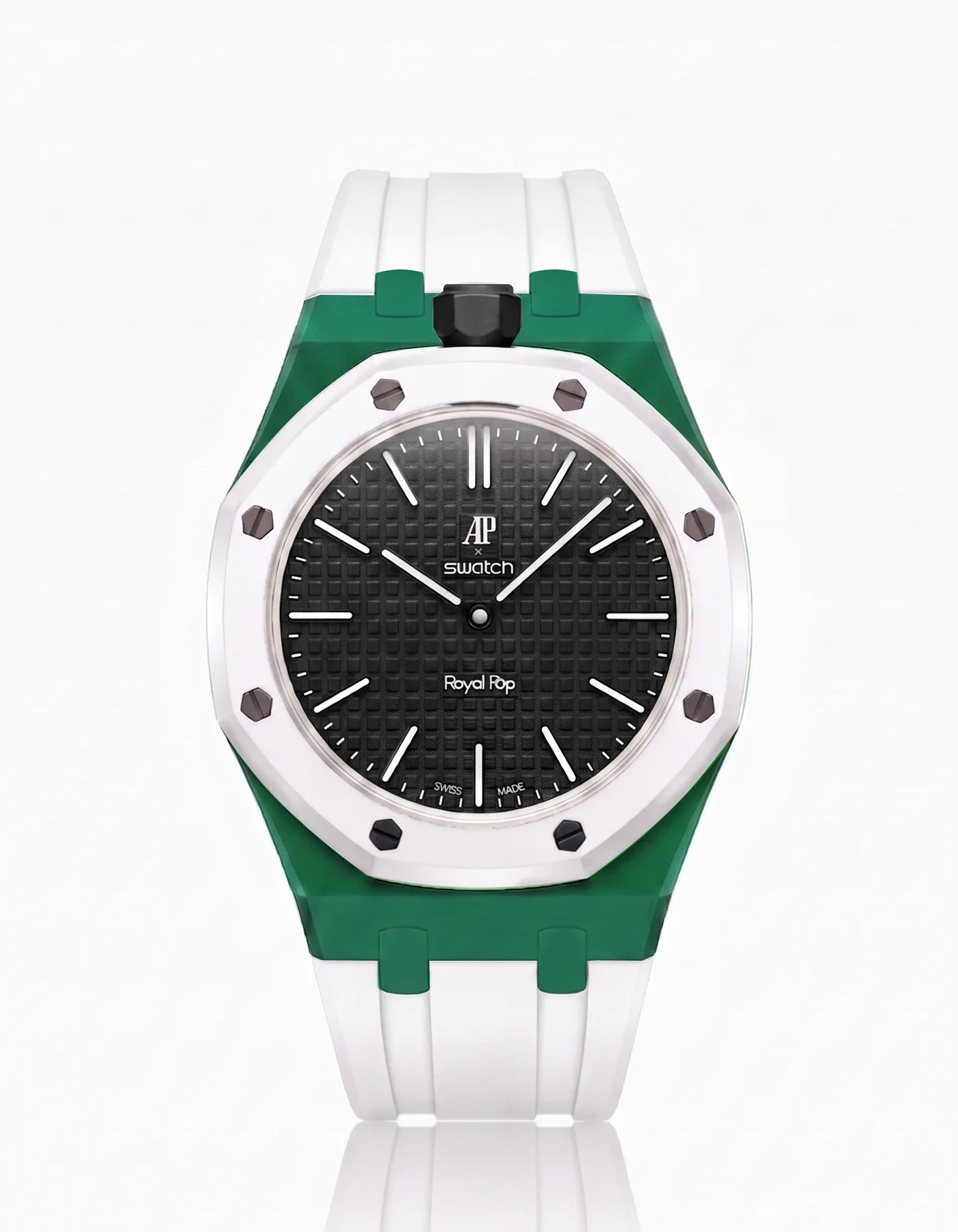 Rubber Strap & Case For AP x Swatch Royal Pop Ocho Negro