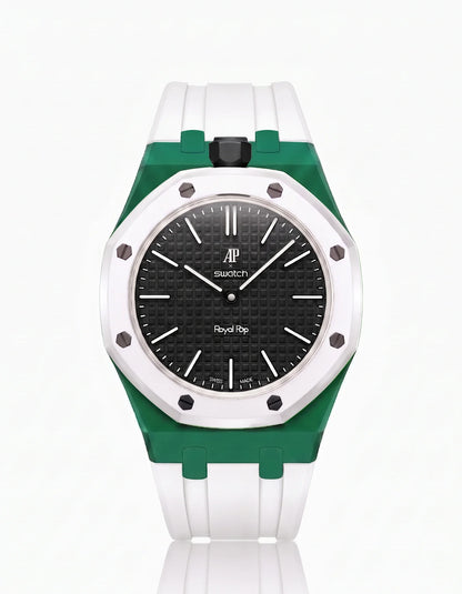 Rubber Strap & Case For AP x Swatch Royal Pop Ocho Negro