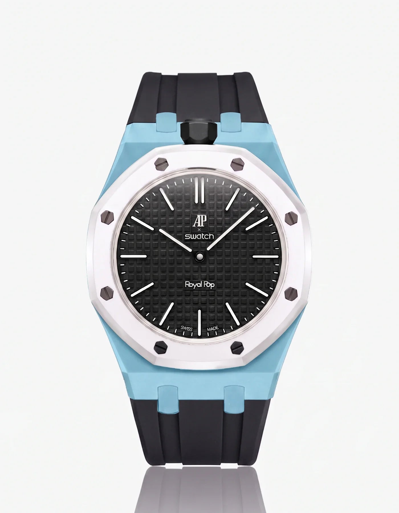 Rubber Strap & Case For AP x Swatch Royal Pop Ocho Negro