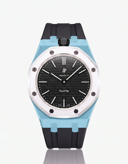 Rubber Strap & Case For AP x Swatch Royal Pop Ocho Negro