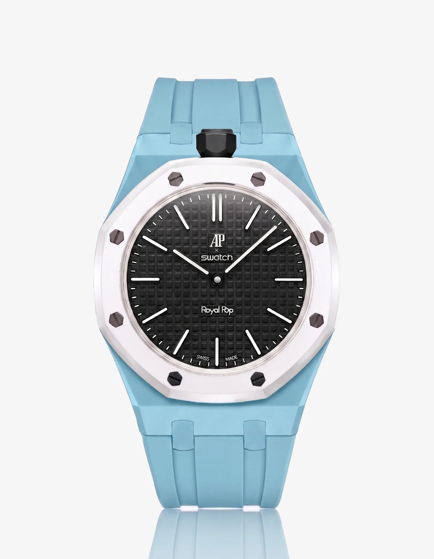 Rubber Strap & Case For AP x Swatch Royal Pop Ocho Negro