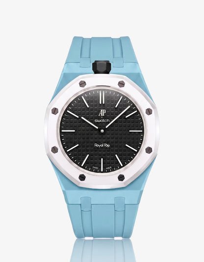 Rubber Strap & Case For AP x Swatch Royal Pop Ocho Negro