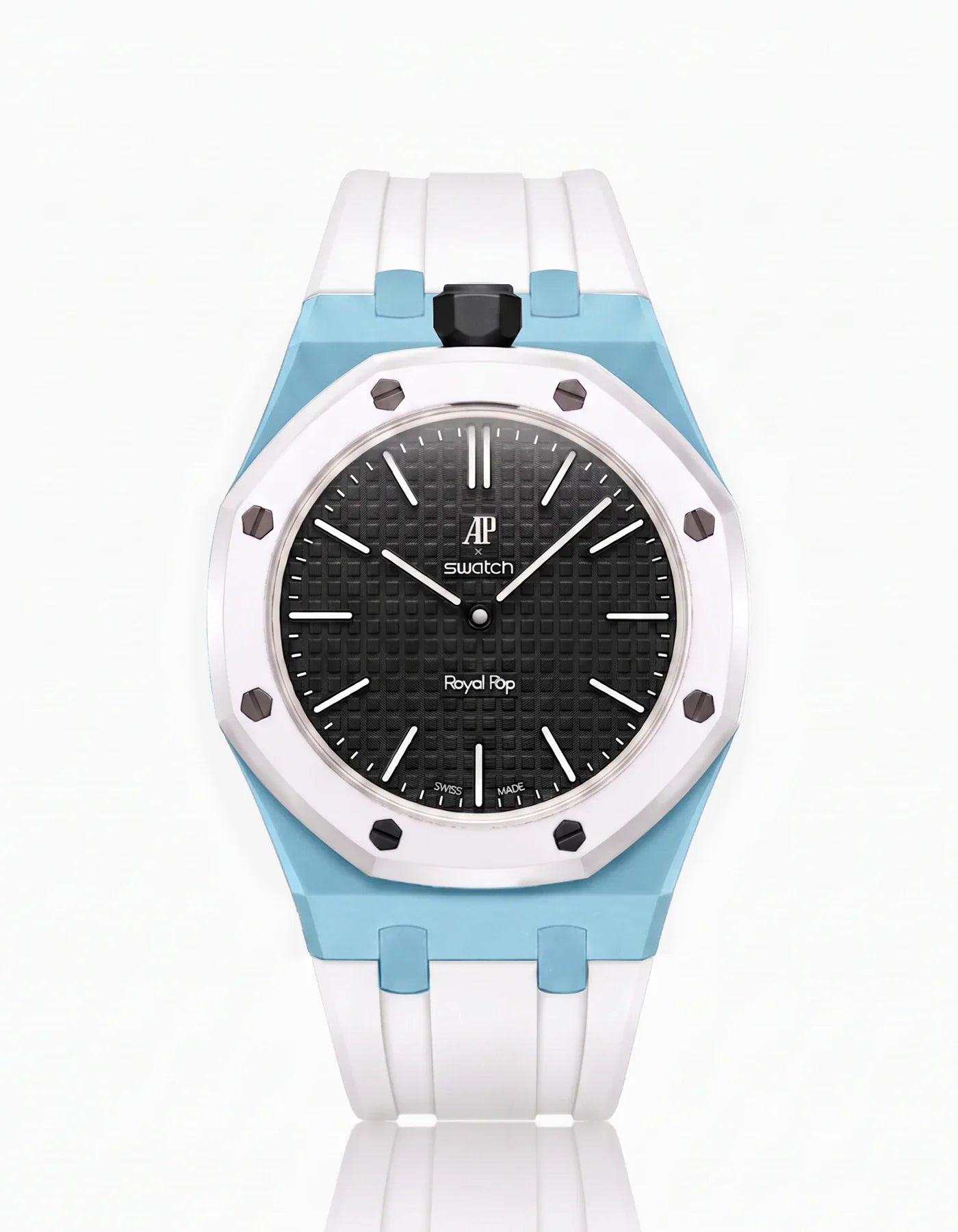 Rubber Strap & Case For AP x Swatch Royal Pop Ocho Negro