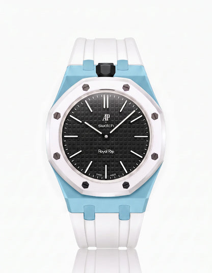 Rubber Strap & Case For AP x Swatch Royal Pop Ocho Negro