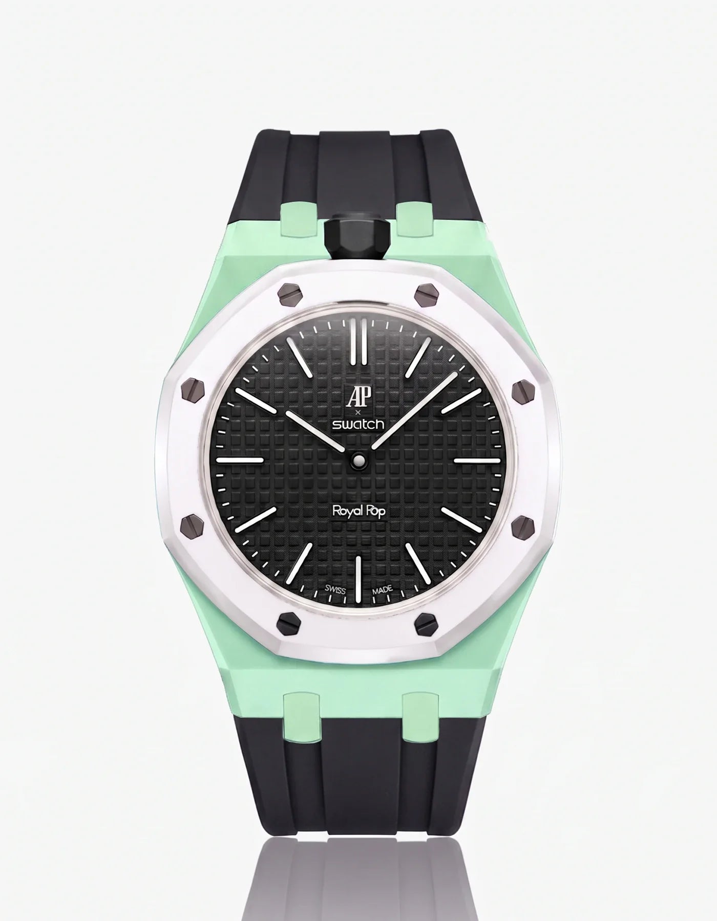 Rubber Strap & Case For AP x Swatch Royal Pop Ocho Negro