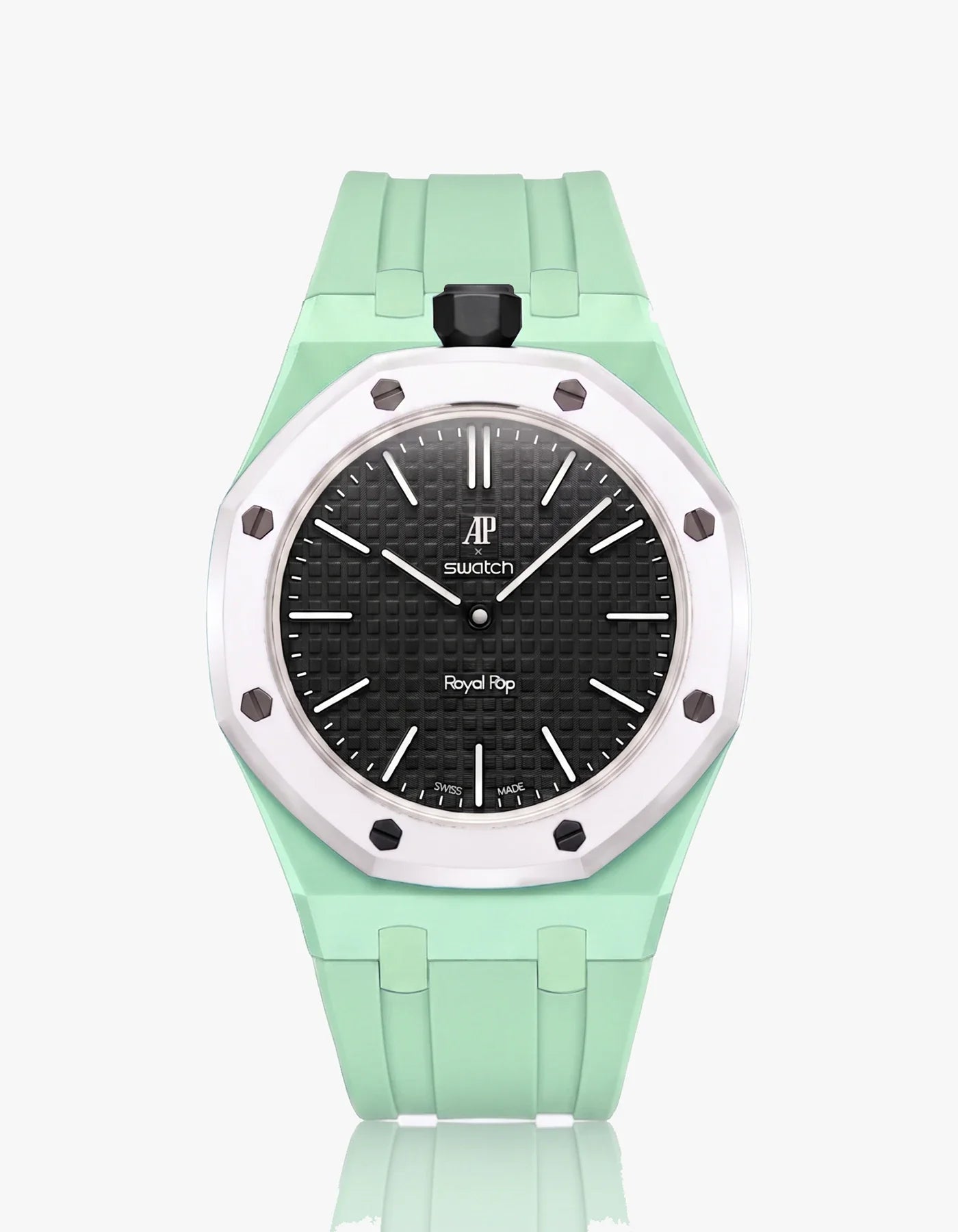 Rubber Strap & Case For AP x Swatch Royal Pop Ocho Negro