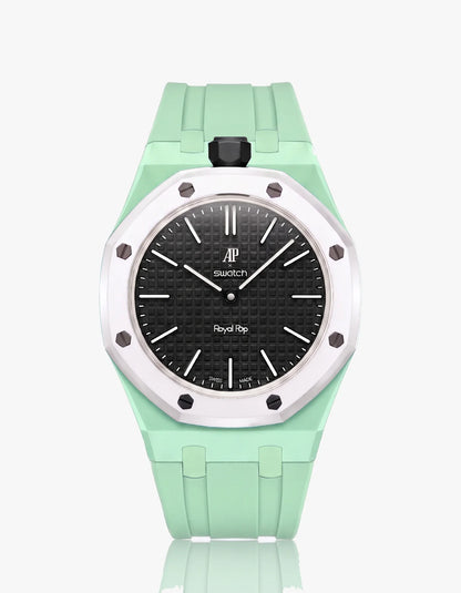 Rubber Strap & Case For AP x Swatch Royal Pop Ocho Negro