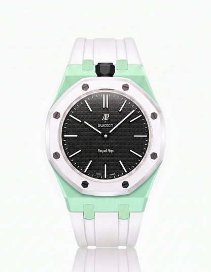Rubber Strap & Case For AP x Swatch Royal Pop Ocho Negro