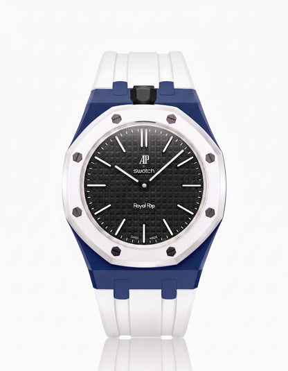 Rubber Strap & Case For AP x Swatch Royal Pop Ocho Negro