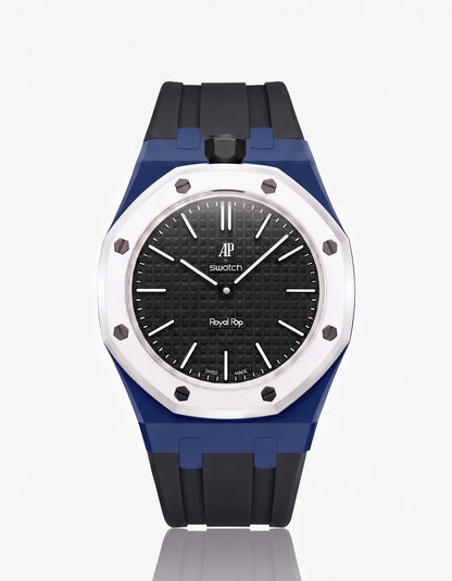 Rubber Strap & Case For AP x Swatch Royal Pop Ocho Negro
