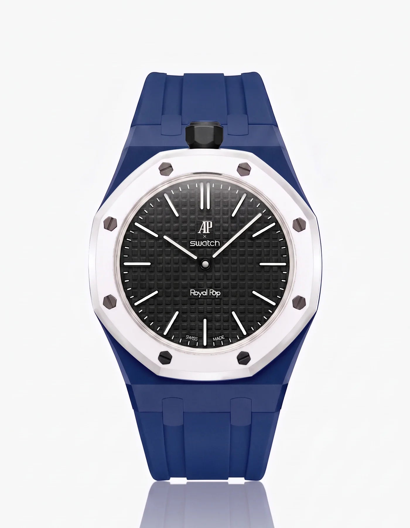 Rubber Strap & Case For AP x Swatch Royal Pop Ocho Negro