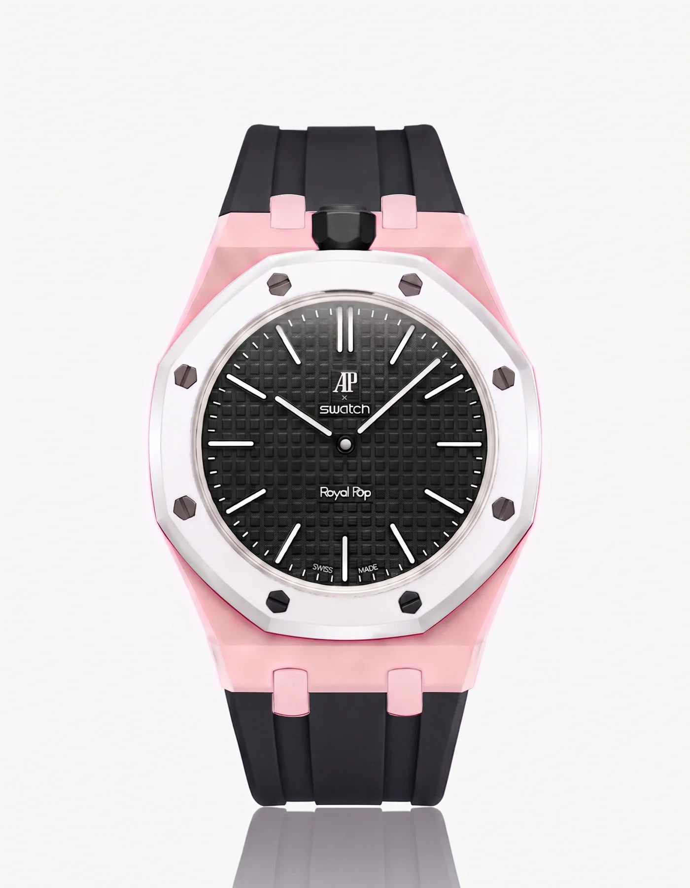 Rubber Strap & Case For AP x Swatch Royal Pop Ocho Negro