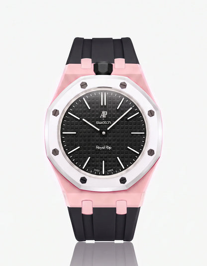 Rubber Strap & Case For AP x Swatch Royal Pop Ocho Negro