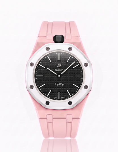 Rubber Strap & Case For AP x Swatch Royal Pop Ocho Negro