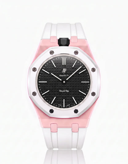 Rubber Strap & Case For AP x Swatch Royal Pop Ocho Negro