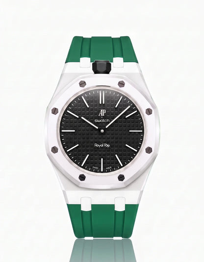 Rubber Strap & Case For AP x Swatch Royal Pop Ocho Negro