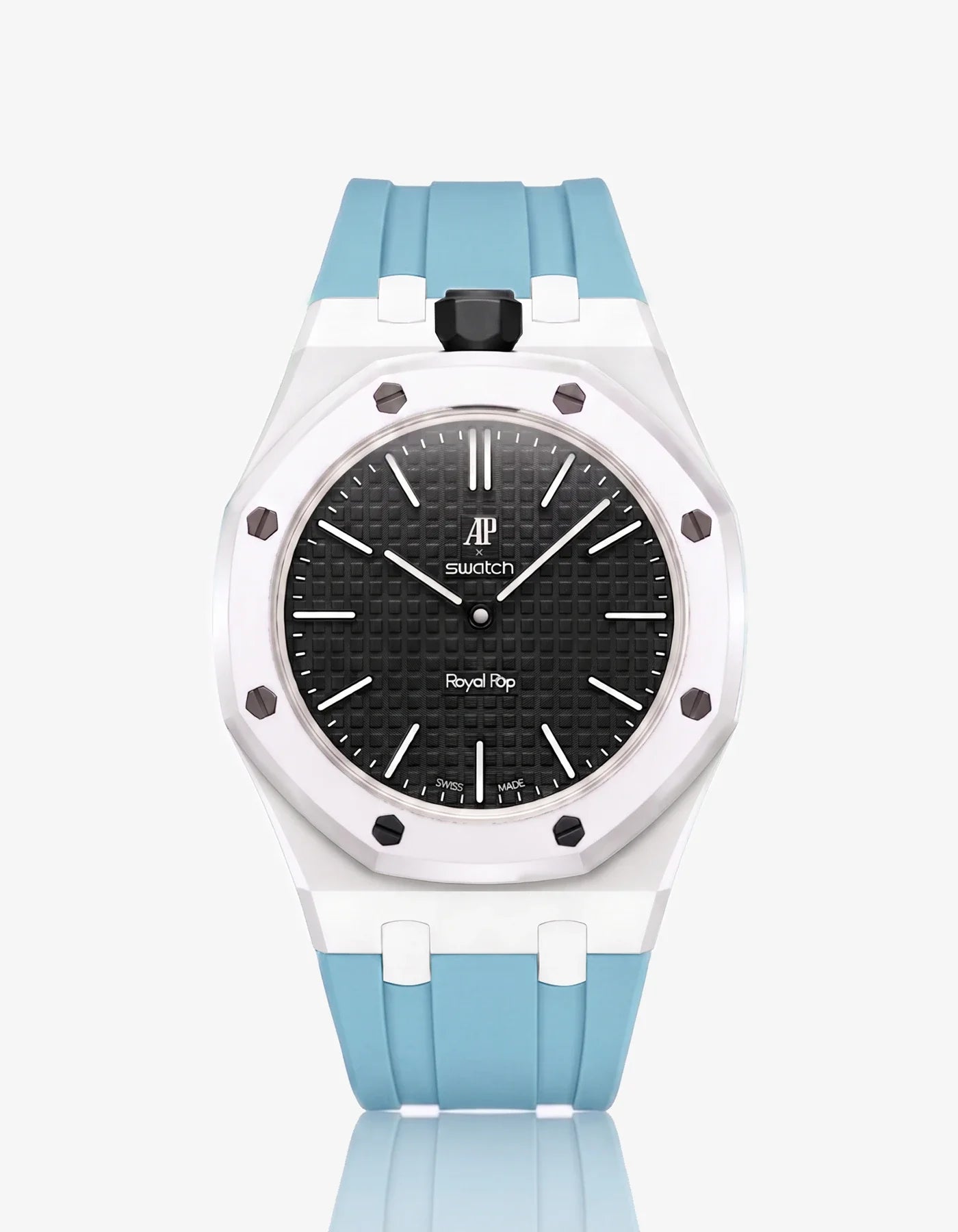 Rubber Strap & Case For AP x Swatch Royal Pop Ocho Negro