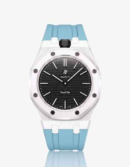 Rubber Strap & Case For AP x Swatch Royal Pop Ocho Negro