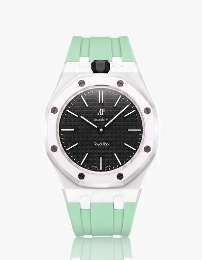 Rubber Strap & Case For AP x Swatch Royal Pop Ocho Negro