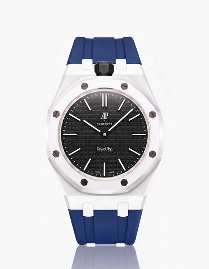 Rubber Strap & Case For AP x Swatch Royal Pop Ocho Negro