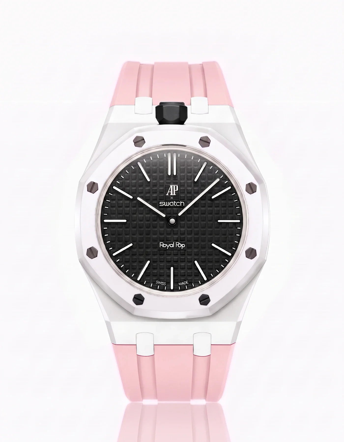 Rubber Strap & Case For AP x Swatch Royal Pop Ocho Negro