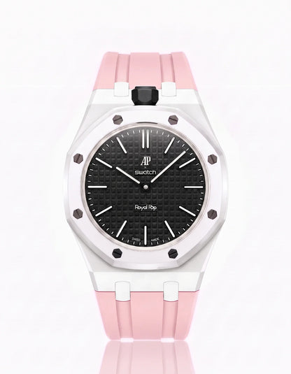 Rubber Strap & Case For AP x Swatch Royal Pop Ocho Negro