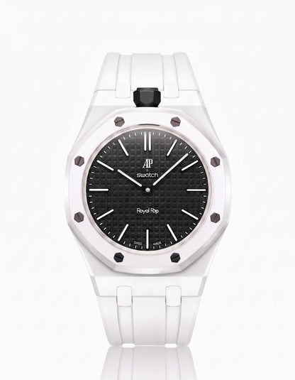 Rubber Strap & Case For AP x Swatch Royal Pop Ocho Negro
