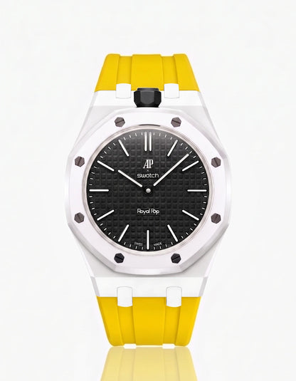 Rubber Strap & Case For AP x Swatch Royal Pop Ocho Negro