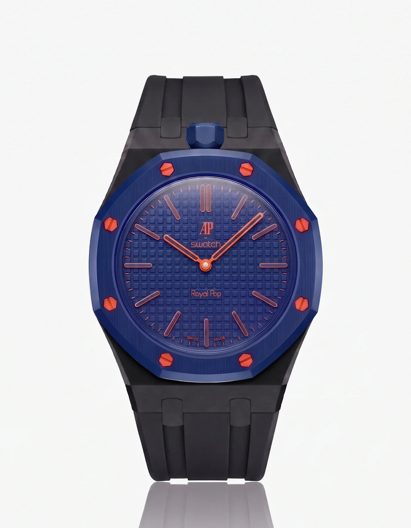 Rubber Strap & Case For AP x Swatch Royal Pop Orenji Hachi