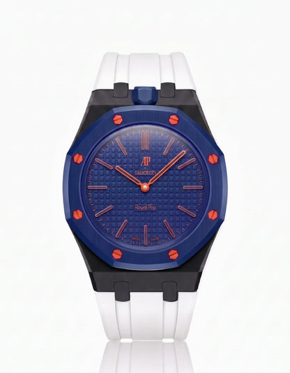 Rubber Strap & Case For AP x Swatch Royal Pop Orenji Hachi